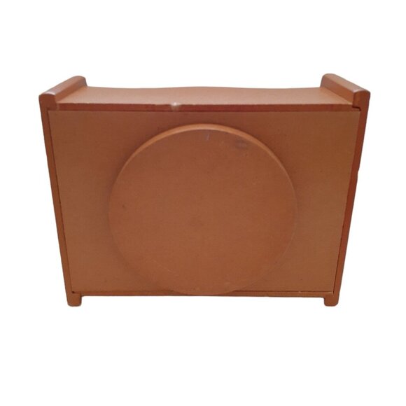 Wooden Swivel Mail Accessories Holder Heart Cutout Swivel Desk Organizer Caddy - Picture 3 of 7